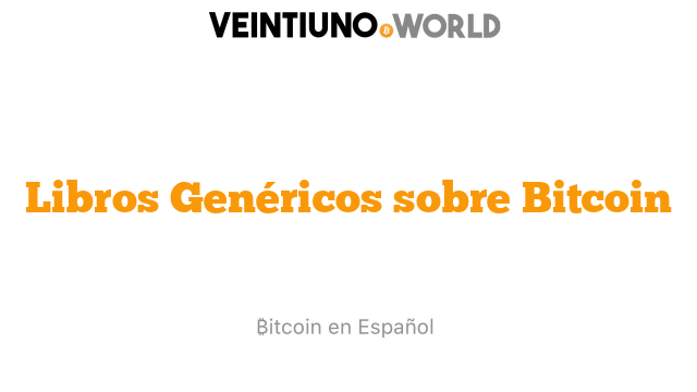 Libros Genéricos sobre Bitcoin